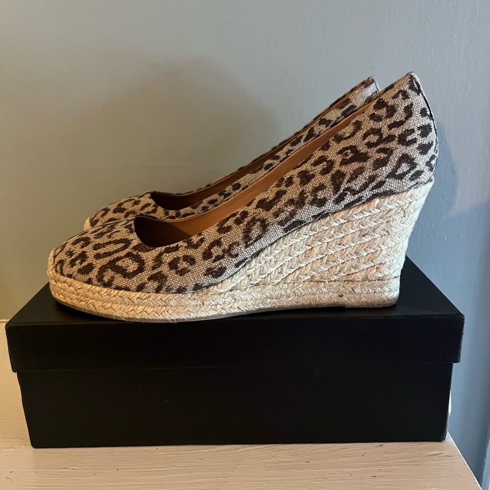 J. Crew Brown Tan Espadrille Wedges